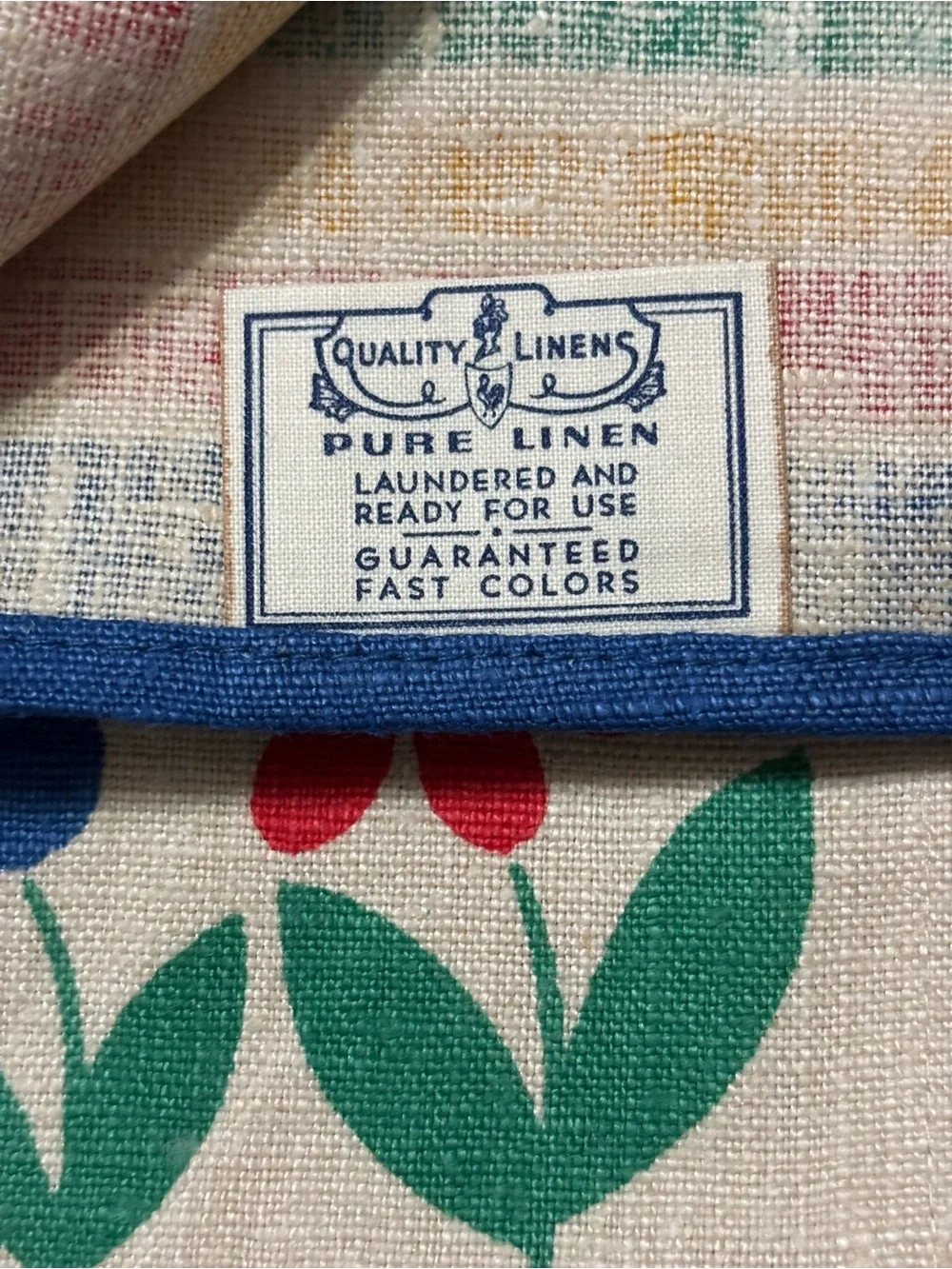 MCM Quality Linens Pure Linen Tea Towel Days Of The Week “Thursday” Dutch Girl